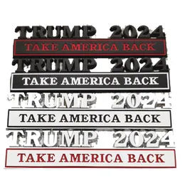 New Trump 2024 Party de decoração de adesivos de metal de carro favorece a eleição presidencial dos EUA Banner Body Board Board 12.8x3cm