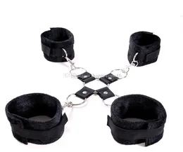 Factory Black slave fetish Hand cuffs and Anklecuffs BDSM sex Adult games sex toys bdsm cross bondage kit for couples sex shop5556513