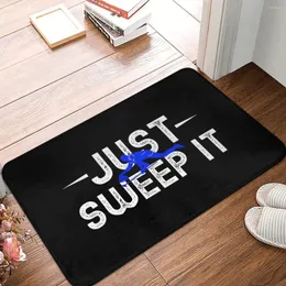 Mattor Sport Non-Slip Rug Doormat Kitchen Mat Soep It Curling White Blue Hallway Carpet Welcome Decor