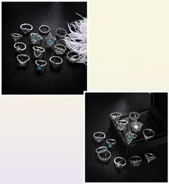 13pcsset Sterling Silber Fire Opal Ringe natürliche Edelsteinmondone Hochzeitsvergütung Schmuck Geschenk für Frauen6281645