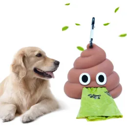 1pc Pet Poop Bag Shit-shaped Dog Cat Waste Bags Portable Dog Poop Dispenser Holder Pets Cleaning Products For Outdoor Pets
