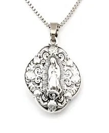 10pcslots antik silver jungfru mary religion legering charms hänge halsband reseskydd hänge halsband 24 tum kedjor3139984