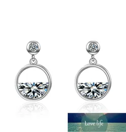 الأزياء اللامعة Zirconia Zirconia Round Circle 925 Sterling Silver Ladies Action Mosts Jewelry for Women No Fade Cheap Tethings Girl4663877