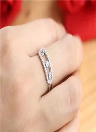 Nuovi anelli di coppia di dito in pietra mossa CZ anelli in movimento per donne anelli nuziali 925 marchio di marchio in argento sterling5444484