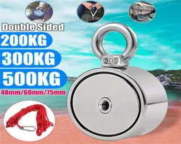 Hooks Rails 200300500kg 강력한 양면 Neodymium Metal Magnet Detector Fishing Kit 10m Strong Rope Aimant Puissant 19au2940302