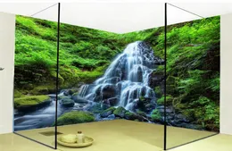 3D Papel de parede cachoeiras da floresta paisagem Po Wall Sticker mural PVC Auto -insmo -impermeabilizado papo de banheiro de parede30816666