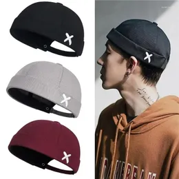 Ball Caps Vintage Dome Hat Mens Solid Color Beanies For Men Docker Sailor Crimping Brimless Skullies Casual Portable Hip Hop Cap