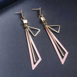 Dingle ljuskrona koreansk kreativ mode lång geometrisk triangel tofs örhängen för kvinnor överdrivna dingle örhänge 2020 Kolczyki smycken