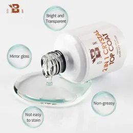 Bozlin 15ml 2 in 1 Top coat cristallo trasparente Immergiti via UV unghie a LED artistica arlandese gel di vernici Funzione di primer 240509