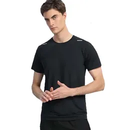 LL-R427 Herren Yoga-Outfit-Fitnessstudio-Kleidung Sommerübung Fiess tragen Sportwarenzug mit kurzen Ärmeln Hemd Tops schnell trocken atmungsaktiv 45