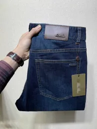 Mäns jeans miljardär Oechsli tunn bomullsmän 2024 Vår/sommar ny elastisk bekväm embryotvalitet 30-40 byxor Q240509