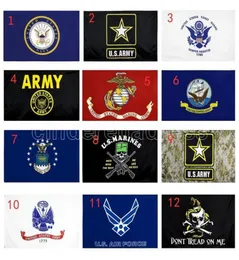 US Army Flag Skull Gadsden Camo Army Banner US Marines USMC 13 styles Direct factory wholesale 3x5Fts 90x150cm C03307625152