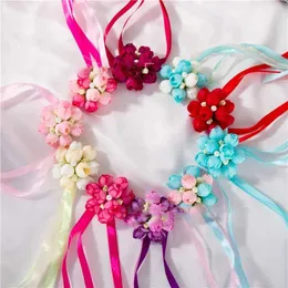 Braccialetti nuziali Floro Floro Forniture per matrimoni Bride Bridesmaid Hand Flowers Group Sister Dance Flower Flower Floro