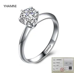 With Cericate Luxury Solitaire 2 0ct Zirconia Diamond Ring 925 Solid Silver 18K White Gold Wedding Rings for Women CR168203F234L9424588