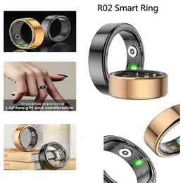 R02 Smart Ring Health Monitoring IP68 Waterproof Multi-sport Modes Bluetooth Sleep Tracker Finger Ring Wearable Health Monitoring