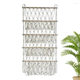 أكياس تخزين محشو بالحيوانات رف 4 طبقات صغيرة صافية صافية بوهو أفخم منظم Macrame Hight قابلة للتعديل للدور الحضانة