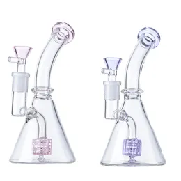 7inch Heady Water Pipe Showerhead Percolator Beaker Bong with Glass Bowl 14mm女性ジョイントLXMD21402