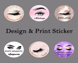 Logotyp och mönster för privat klistermärkeetikett som används för vackra fransar naturliga 3D -minkögonfransar falska fransar 100 stilar2077221