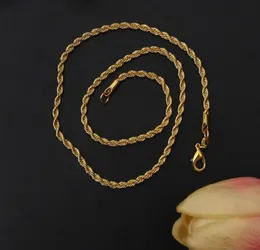 Hiphop Men Women Necklace Plating 18kc Gold 3mm Rope Chain Necklace 16Quot18Quot222224Quot24Quot 26Quot28Quo7269794