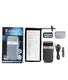 Epacket kemei km2024男性用電気シェーバー双子のための刃bladeウォータープルーフ往復コードレスカミソリre充電式シェービングマシン2075637