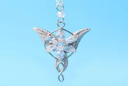 925 Sterling Sliver Wedding Jewelry Lord Princess Arwen Evenstar Pendant Halsband för kvinnor Arwen Crystal Q05317003935