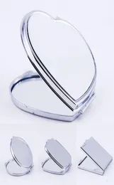Specchi di trucco fai -da -te Iron Iron 2 viso Sublimazione in bianco foglio di alluminio placcato Girl regalo specchio compatto cosmetico decorazione portatile5490979