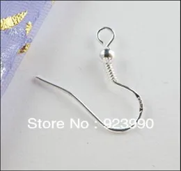 200pcs 18 mm Making DIY Biżuterię Srebrne kolczyki 925 Srebrne francuskie haczyki kulkowe Silver9733608