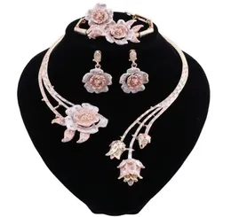 Gift da sposa Nigerian Wedding Brand Jewelry Set Fashion perle africane Set di gioielli Dubai Gold Necklace Set2166910