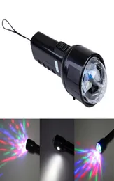 2 I 1 Färgglad 3W LED RGB Stage Light Ficklight Torch Dual Use Disco Party Club Holiday Christmas Laser Projector Lamp Flash Lligh2826867