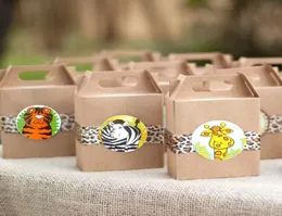 Wrap regalo 100pcsroll jungle animali adesivo sigillatura retti fai -da -te pagamento da cottura posteriore etichetta adesiva etichetta per bambini festa per bambini dece6128720