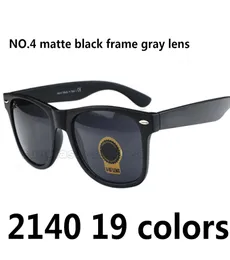 Traveller Unisex klasyczne okulary przeciwsłoneczne jasne czarne matowe czarne rama czysta czarna soczewka 2140 Niepolaryzowane kwadratowe okulary przeciwsłoneczne 4732951
