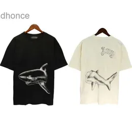 2024 Trend Designer Summer Fashion Trends International P A23SS Spring and New Angel Cut-Off Shark Print Advanced Sense Unique Classic Mens Womens T-shirt