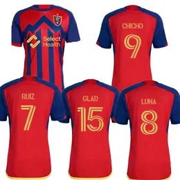 24-25 Real Salt Lake Lake Camisa de futebol personalizada Tailândia Qualidade yakuda dhgate desconto 7 ruiz 9 chicho 6 ojeda 8 luna 15 feliz 25 bandidos