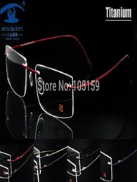 Hela dator Rimless Titanium Glasses Frame Men Memory Eyeglass Frames 7 Colors Meet 156 161 Recept Eyewear2506458