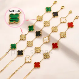 Bracciale di lusso: braccialetti di fascino a quattro foglie per uomini e donne designer, gioielli placcati in oro con catena di collana di Bangle a diamante, ideale per la fidanzata Festival