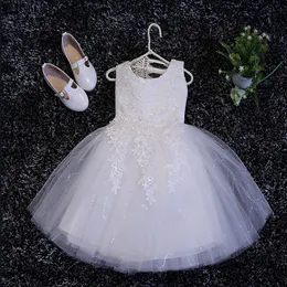Glizt Baby Mädchen Kleidung Hochzeiten Festzug Weiß Erster heiliger Spitze Stickerei Blumenkommunion Kleid PECING Kinder Brautjungfernkleid 2790