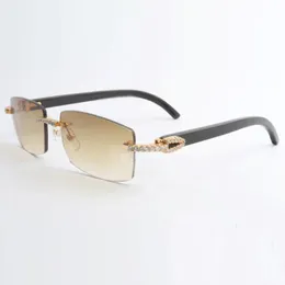 Солнцезащитные очки средних бриллиантов 3524012 с черными палками рога и 56 мм объектива 267 Вт