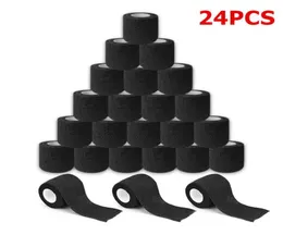 24st Black Disponible Cohesive Tattoo Grip Tape Wrap Elastic Bandage Rolls For Tattoo Machine Grip Tube Accessories234H5083484