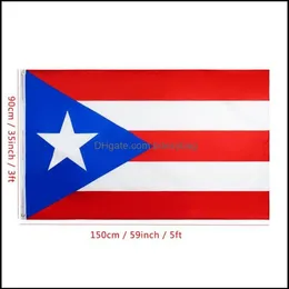 90x150cm Puerto Rico Bandeira Nacional Bandeiras penduradas Banners Banner de poliéster Big Decoração interna BH3994 Entrega de gota 2021 8098175