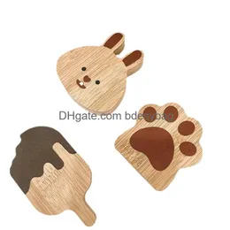 Openers Blank Diy Beech Wooden Round Shape Bottle Opener Coaster Fridge Magnet Decoration Beer Custom Logo Home Garden Kitchen Drop D Otp9Z