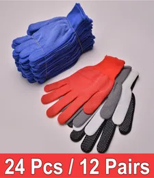 24pcs 12 Pairs Home DIY Anti Slip Household Labor Gloves Full Finger Men Women Work Gloves Safety Garden Kitchen Working Gloves6657659