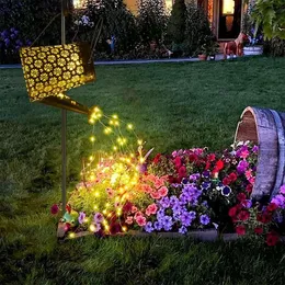 90 pentole a spruzzo ad alimentazione a LED con ampie luci solari in paesaggio sospeso in pila, decorazione da giardino adatto a cortili esterni, giardinaggio del portico,