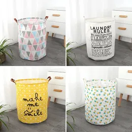Large Capacity Fabric Laundry Basket Folding Waterproof Clothes Storage Basket Home Children Toy Sundries Storage Bag Organizer