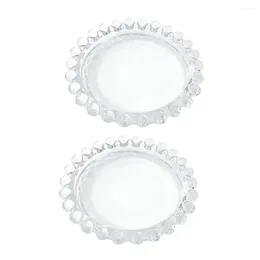 Candle Holders 2PCS Creative Scented Tray Bases Glass Trays Delicate Candleholders