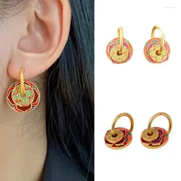 Hoop Earrings Eye Catching Oil Drop Ear Cuff With Pattern Embellishment Stylish Earring Charm