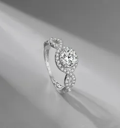 Moda europejska i amerykańska S925 Srebrny Znakomity Pierścień Diamentowy Diament wydrążony w Luksusowy elegancki prezent biżuterii 8524003