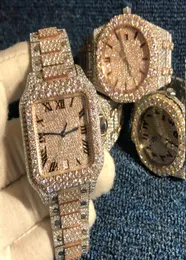 2023 Neue Version Moissanit Stones Uhren Roségoldsilver -Pass -Test -Mens Diamonds Top -Qualität Automatische mechanische ETA -Bewegung 7916162