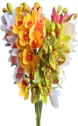 Gefälschte echte Berührung Cymbidium Orchideen 10 Köpfe Simulation 3D -Druck gute Latexorchideenblume für dekorative künstliche Flow9750055