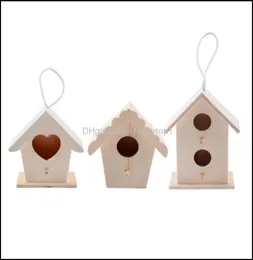 Levererar hem trädgård99 cm liten trä fågelhus utomhus häckbox trädgårdsgård hängande dekoration bo husdjur aessory burar dr4786301