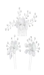 3 PCSSet European Style Brudhuvudbonad Set Handmade Pearl Rhinestone Flower Hairpin Hair Comb Women Wedding Dress Accessories3192710
